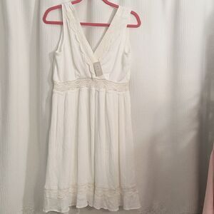$15 SALE…Maurice Gauze White Dress Women's NWT